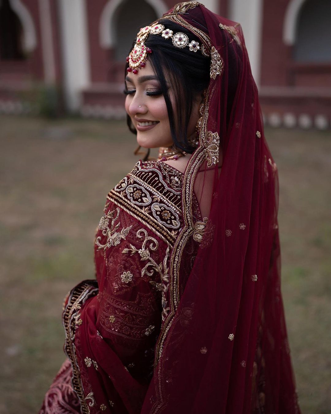 RED COSMOS EXQUISITE BRIDAL LEHENGA