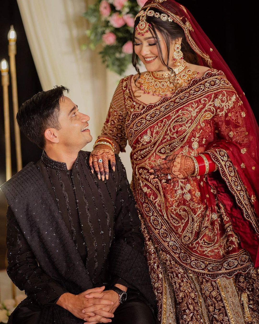 RED COSMOS EXQUISITE BRIDAL LEHENGA