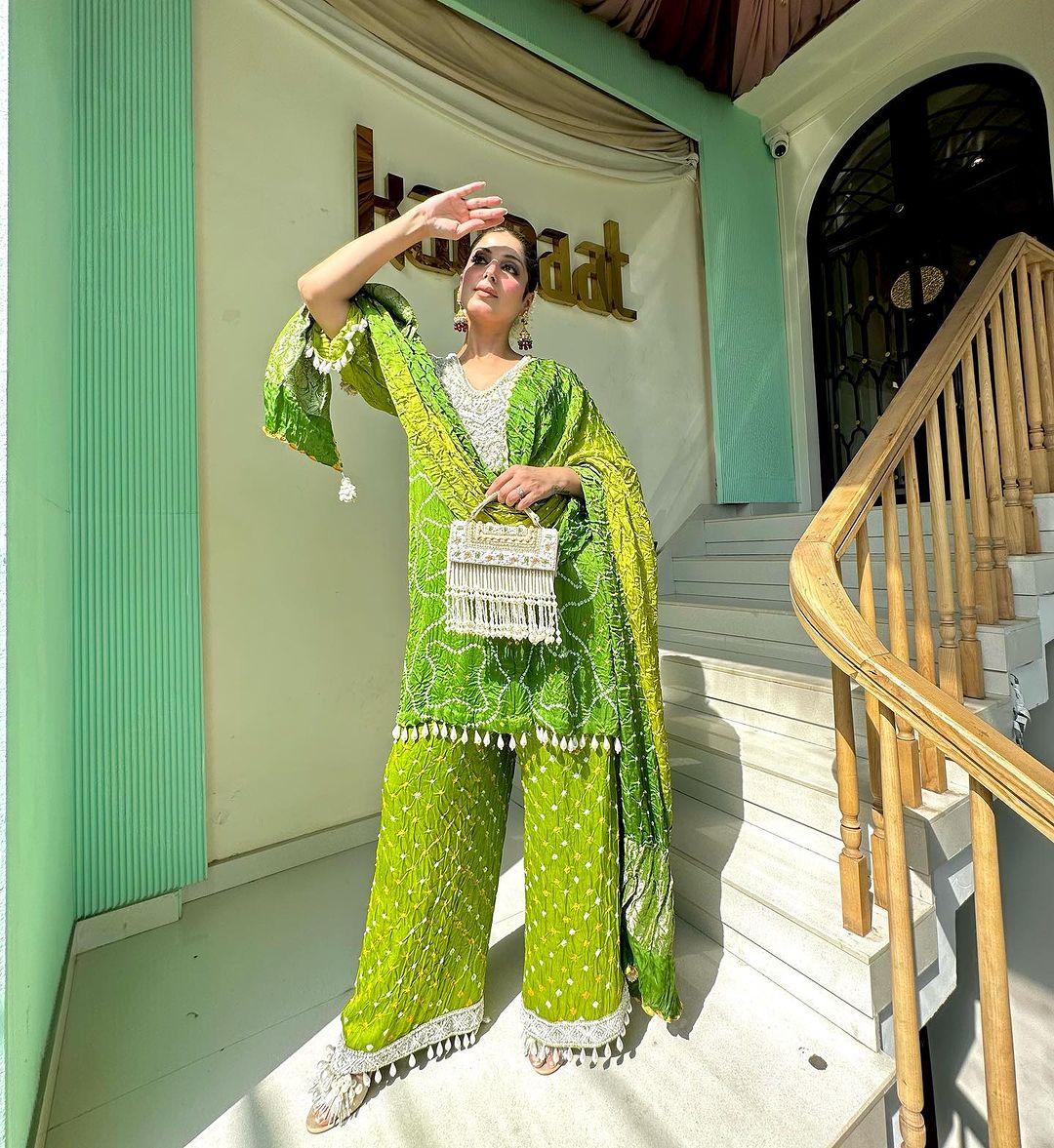 GREEN COLOR KURTI WITH HEAVY EMROIDERY