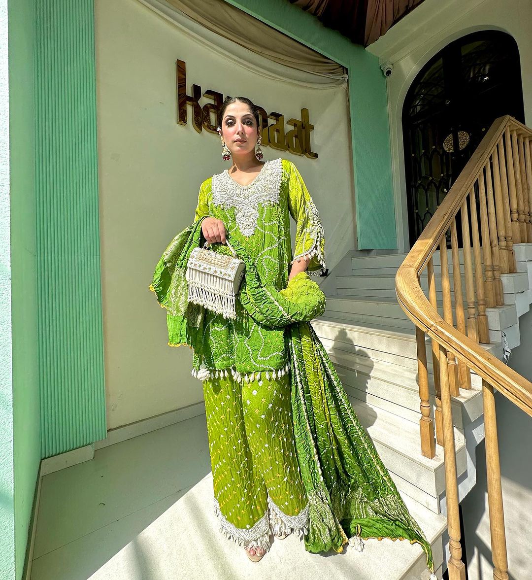 GREEN COLOR KURTI WITH HEAVY EMROIDERY