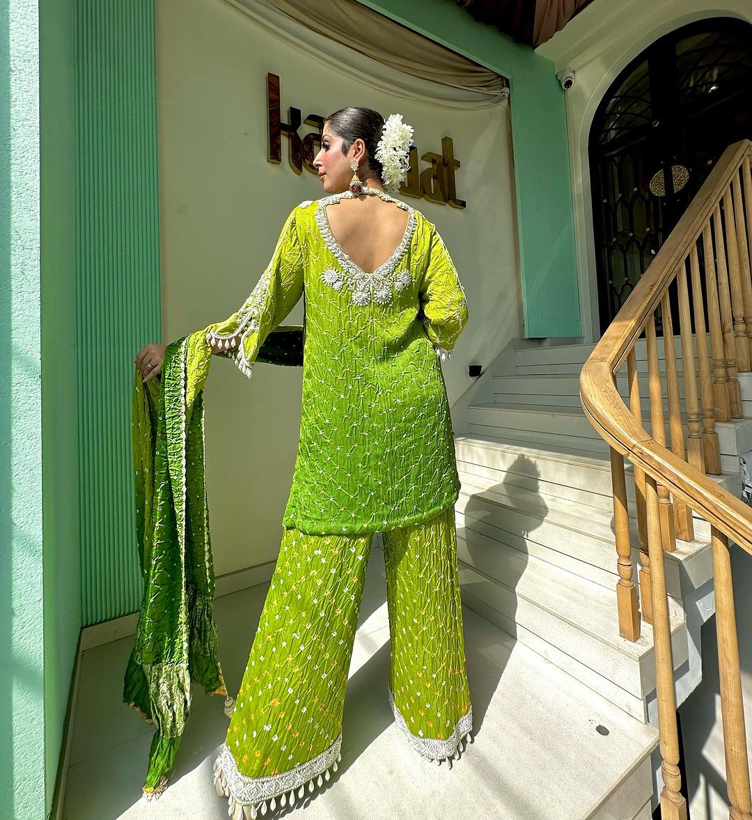 GREEN COLOR KURTI WITH HEAVY EMROIDERY