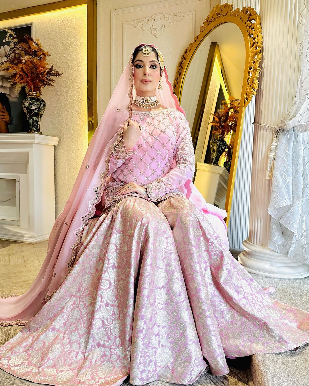 SHOP BABY PINK ANARKALI SUIT WEDDING ANARKALI DRESS ONLINE KAYNAAT