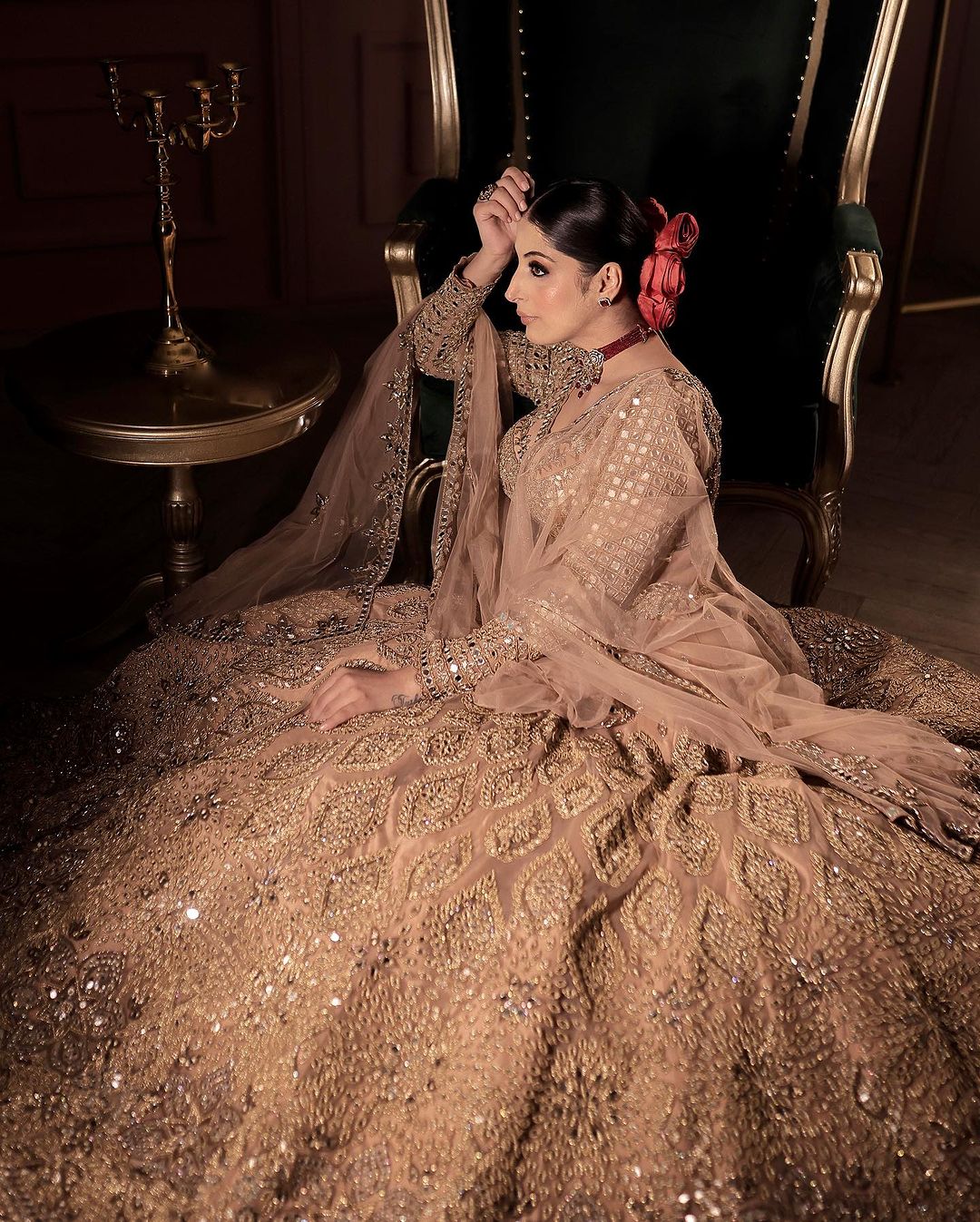 BABY ORCHID AND ROSE GOLD BRIDAL LEHENGA