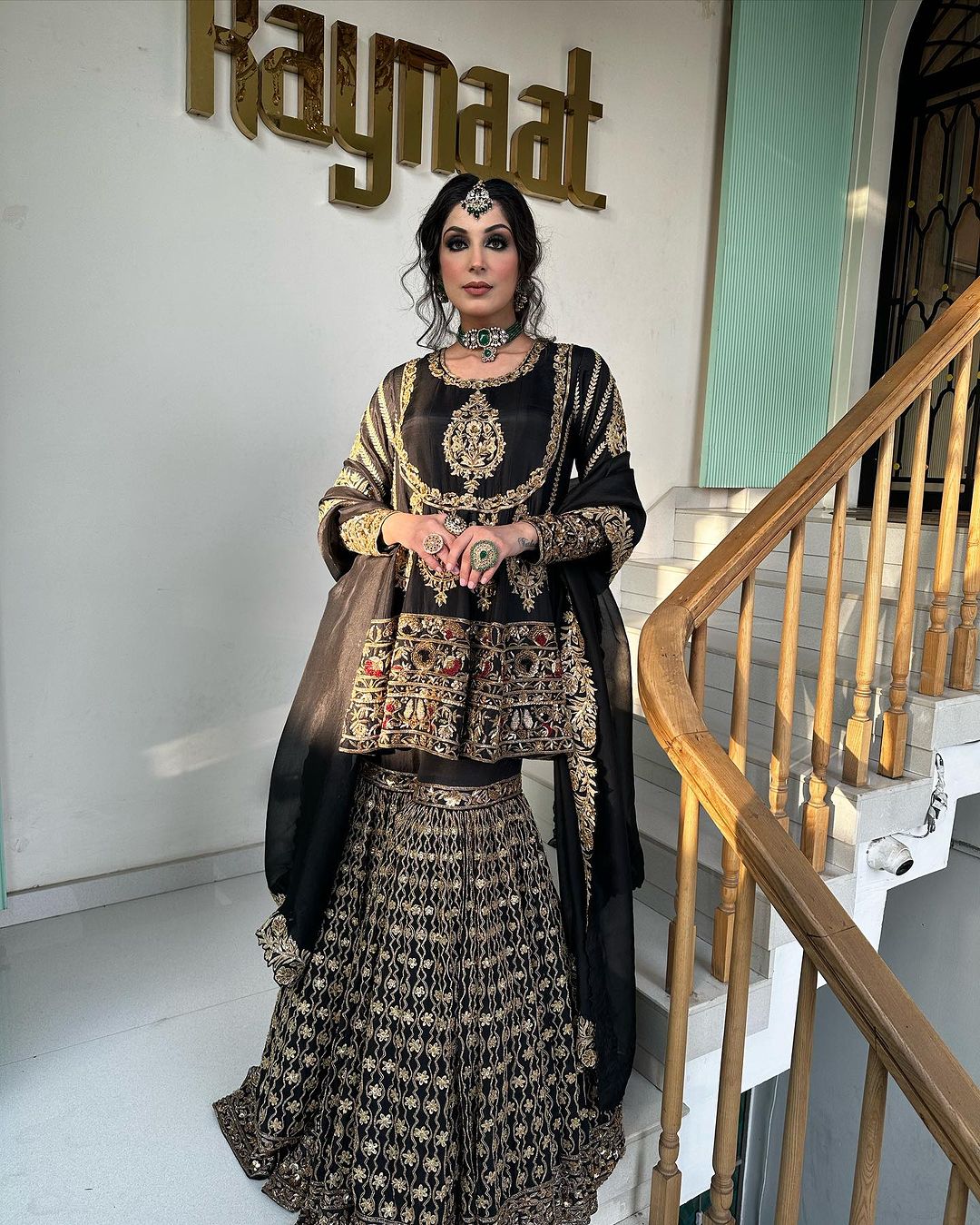 GARARA SUIT SET ADORNED DEEP COAL 