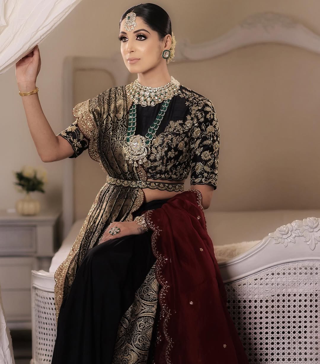 ROYAL BLACK BROCADE SILK SAREE