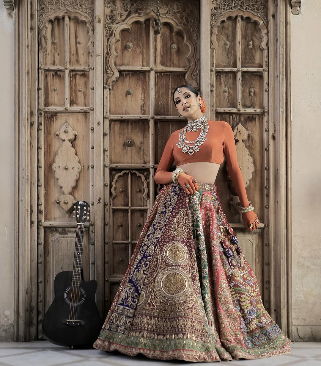 MUTLI COLOUR HAND ZARDOSI SILK LEHENGA