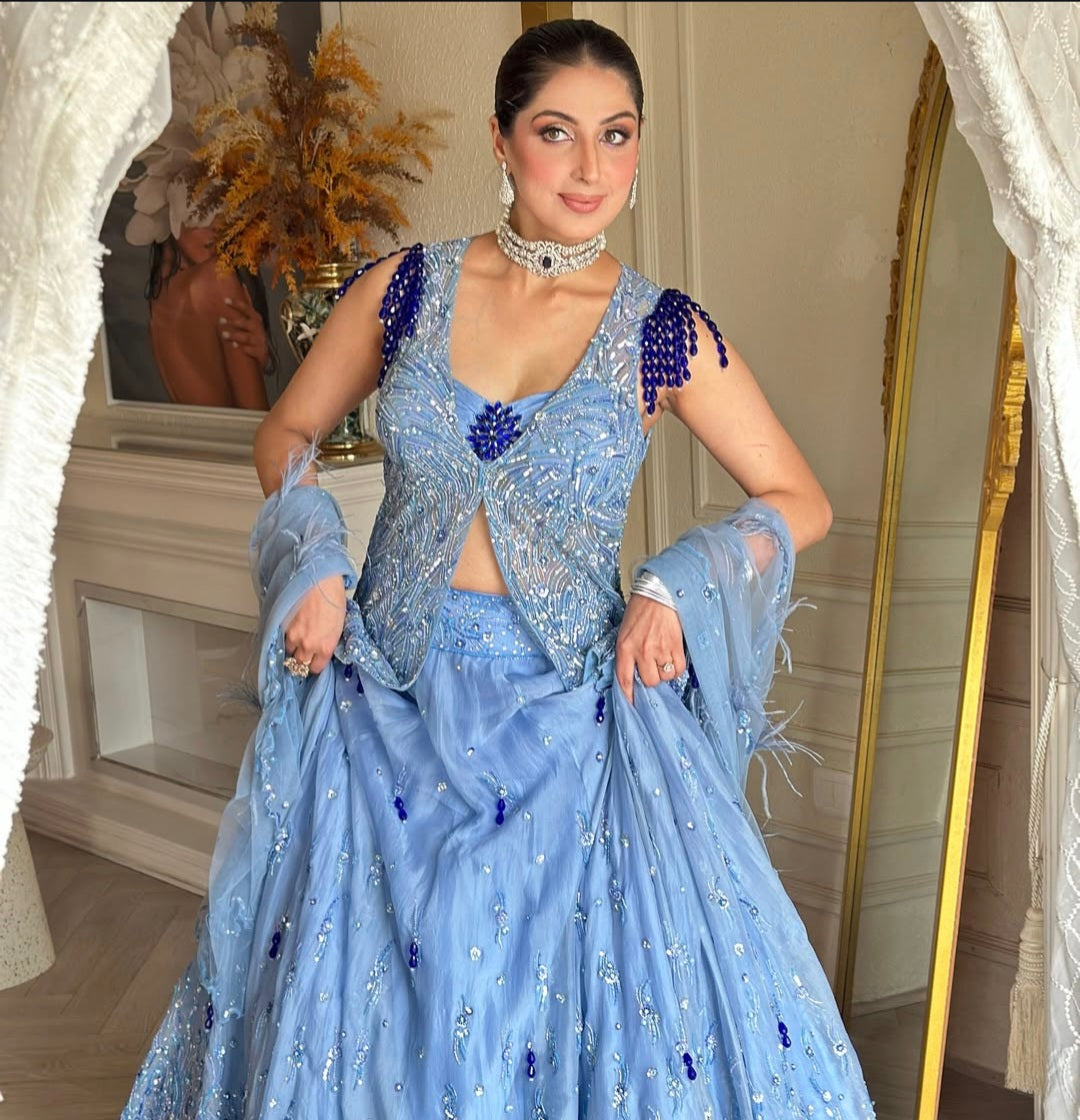 ICE BLUE LEHENGA
